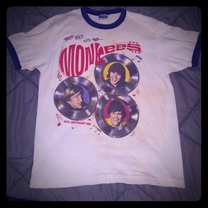 Vintage 80s Hanes Ringer Monkees All Over Shirt